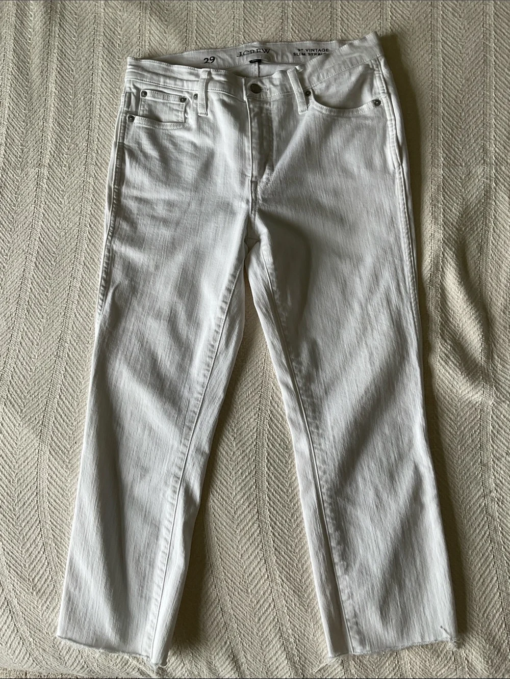 J. Crew Slim Straight Women’s Jeans — White, size 29, 25” inseam